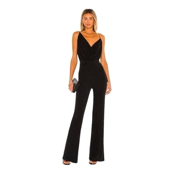 Misha Moira Cowl Neck Jumpsuit in Black Size 8 Revolve - Picture 12 of 12